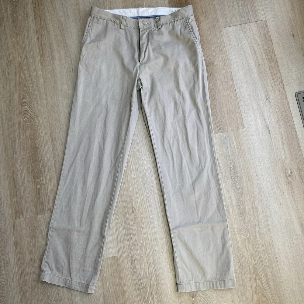 Polo Ralph Lauren Men's Classic Fit 32x32 Khaki Tan Chino Pants with Seersucker